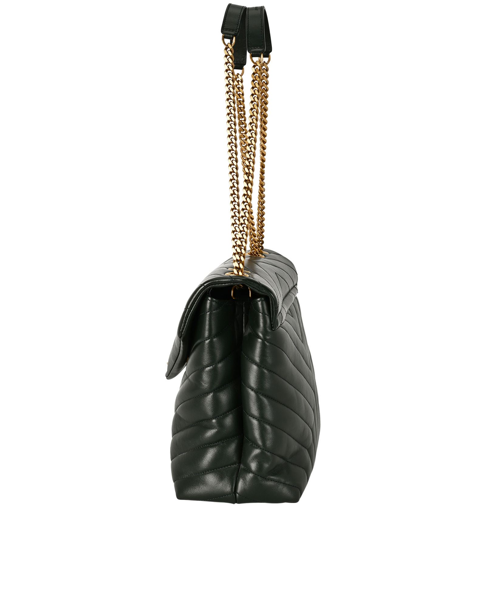 Medium Loulou, &pound;1,300, Handbags, Green, Leather, Bottom view